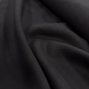 KoPastel Siyah Ham %100 Yumuşatılmış Keten Kumaş 1M