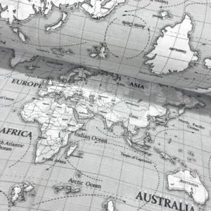 Dünya Haritası Müslin Bez Kumaş 1M