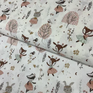 Neşeli Geyik Premium Poplin Kumaş 1M