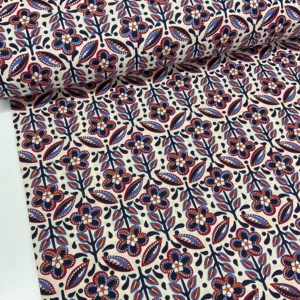 Sıralı Çiçek Premium Poplin Kumaş 1M