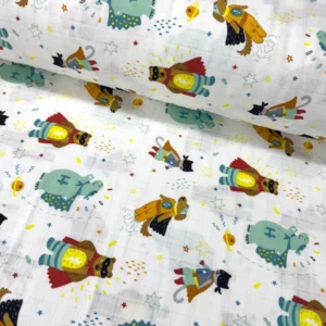 Kahraman Hayvanlar Müslin Bez Kumaş 1M