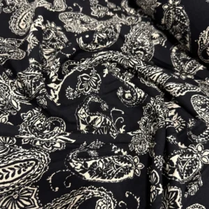 Siyah Şallar Viskon Kumaş 1M